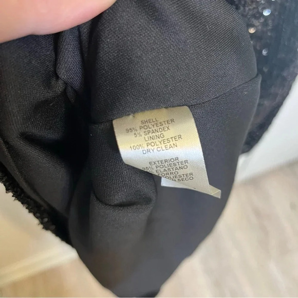 Eliza J black sequins diamond panel gown size 8 - Picture 7 of 11